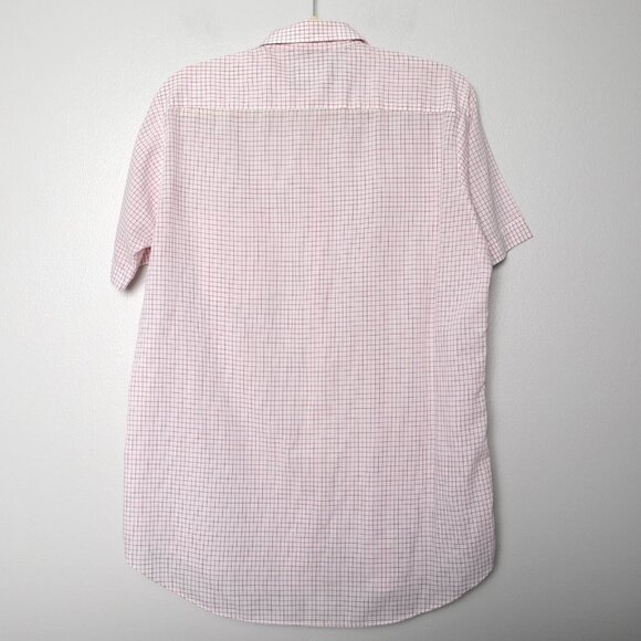 Vintage Leo Chevalier Button Down Short Sleeve Shirt Check Red White Preppy Golf - Picture 5 of 9